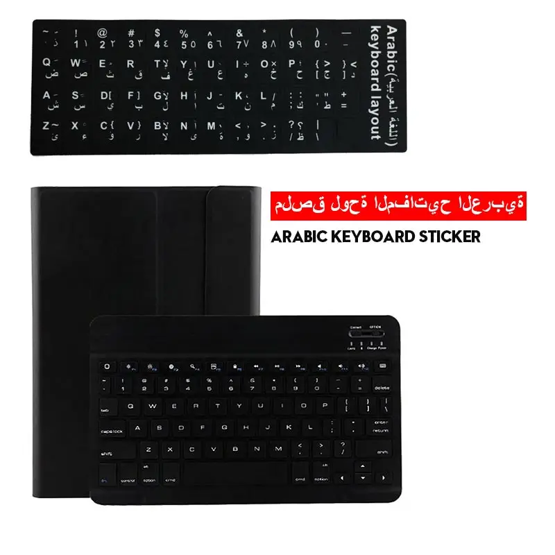 Arabic-Black Для нового iPad Pro 11 чехол с беспроводной Bluetooth клавиатурой Smart из искусственной кожи 360 полный защитный чехол для iPad Pro 11 дюймов - Цвет: Arabic-Black