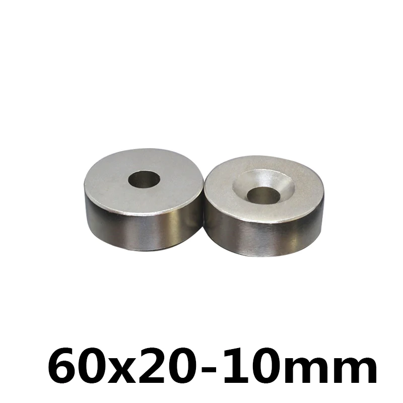

1 pcs 60*20 NdFeB Lifting Ring Magnet Dia. 60x20 mm with M10 Screw Countersunk Hole 10 mm Neodymium Rare Earth Permanent Magnet