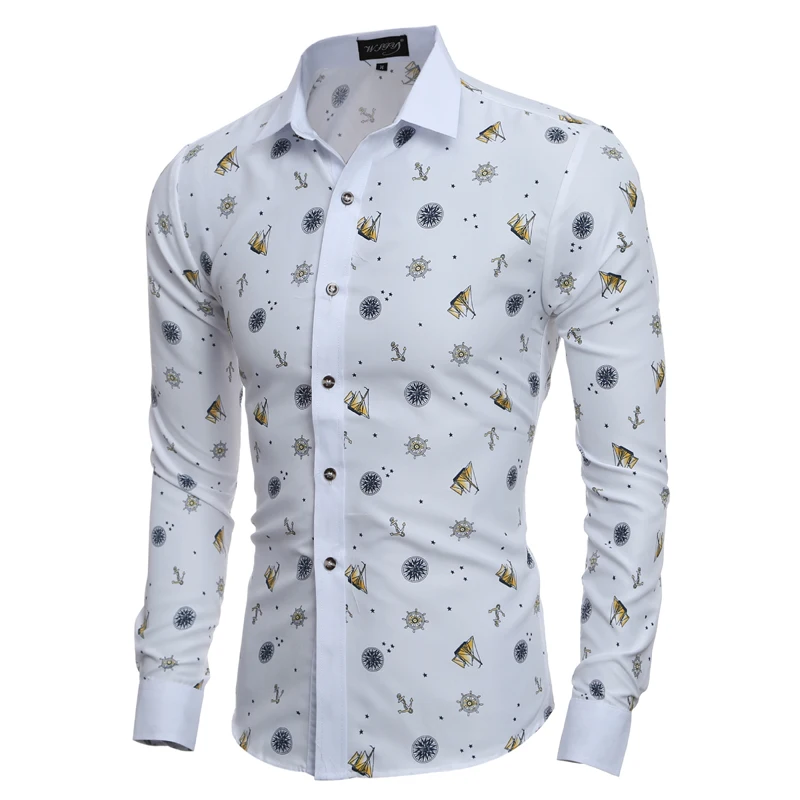  Men  Shirt  Luxury Brand 2019 Male Long Sleeve Shirts  Casual 