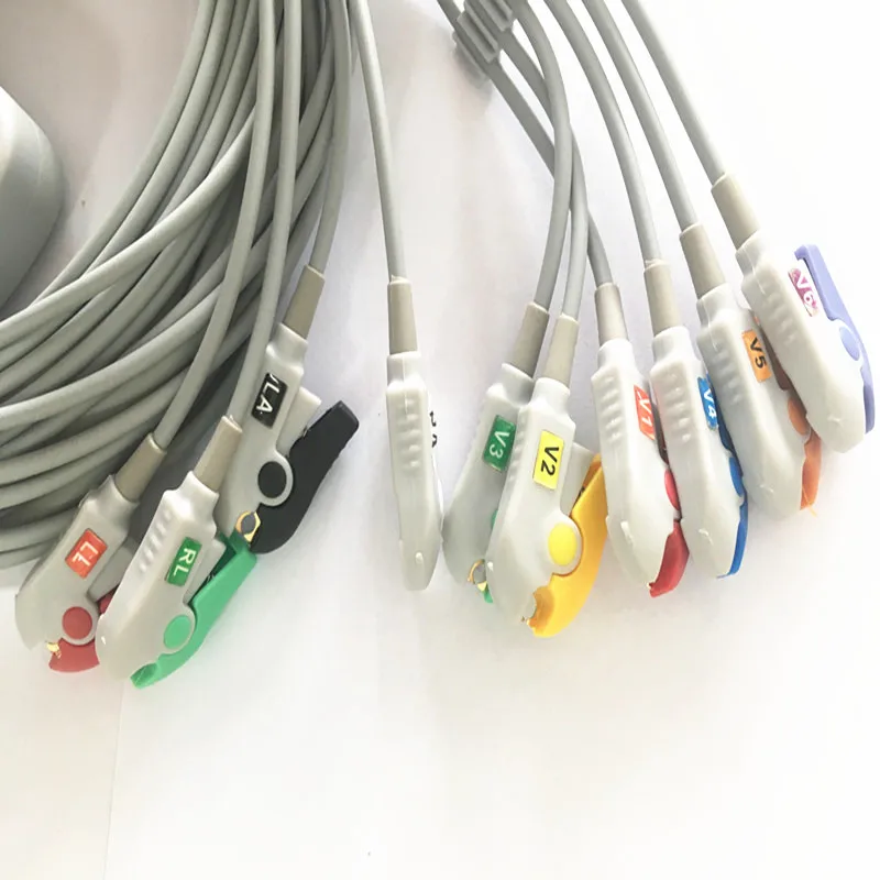 Совместим с Nihon kohden 9010/9020/9620 ECG кабелем 10 ecg leadwires ekg (без резистора) DB 15pin для