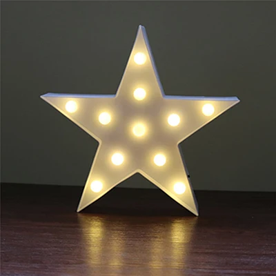 Детская лампа, светодиодный ночник, полумесяц, облако, звезда, настольные лампы для вечеринки, дня рождения, спальни, настенные, для детской комнаты, свадебные украшения - Испускаемый цвет: White Star