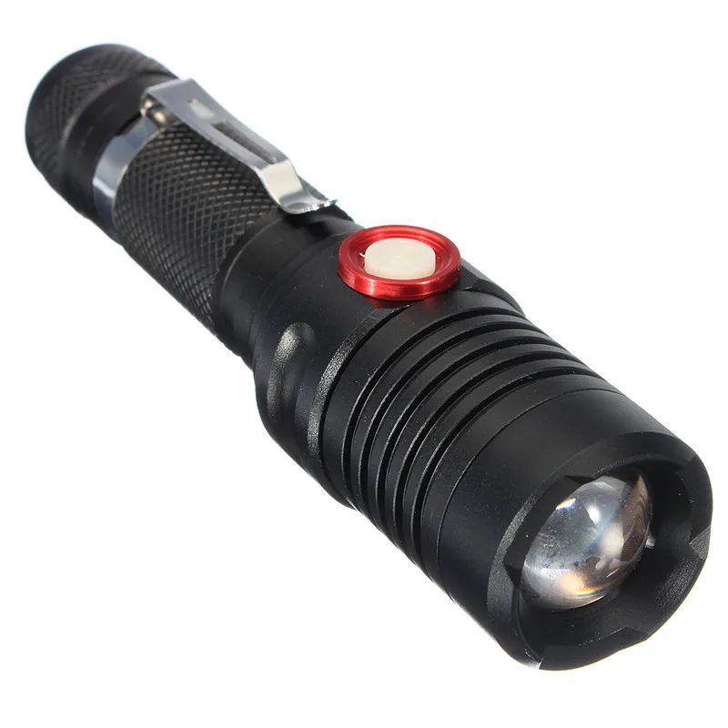 Открытый Отдых Охота Алюминий сплава Масштабируемые зарядка через USB/18650 светодиодный фонарик факелы Переносное освещение Lanterna нового года