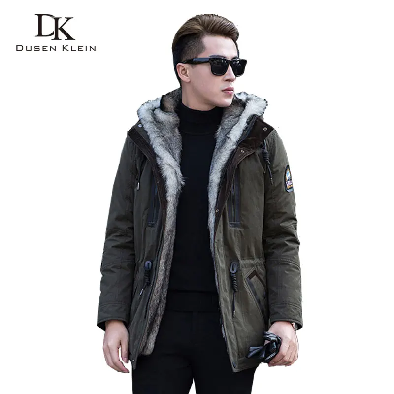 Волчий мех для мужчин и женщин толстые куртки длинные пальто дизайнерские модные зимние теплые роскошные куртки с капюшоном DK1125