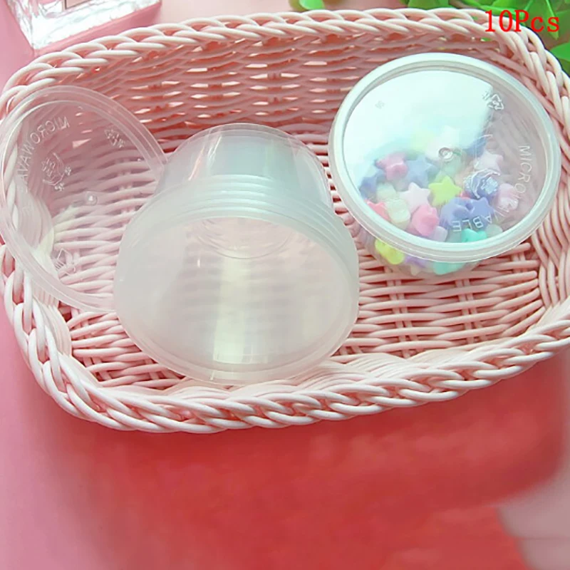 

10pcs/lot Plastic Color Plasticine Clear Containers Glue Putty Foam Ball Storage Boxes 100ml Slime Storage