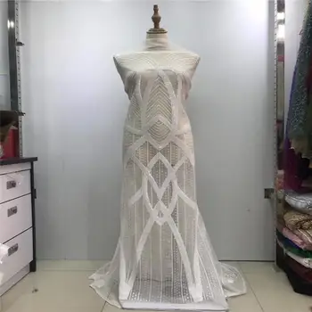 

Gold Sequin Fabric Material High Quality African Lace Materials For Wedding New Sequin Lace Fabric FREE SHIPPING