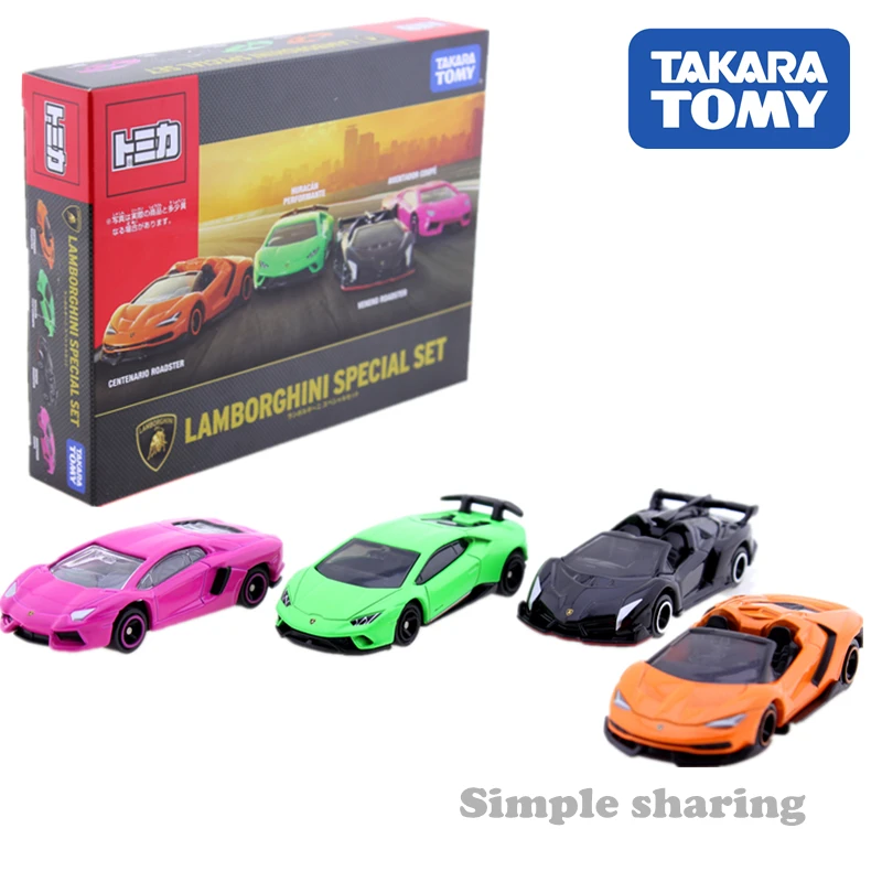 Такара Tomy Tomica подарок Lamborghini Набор Специальный 4 * Diecast автомобили в комплекте