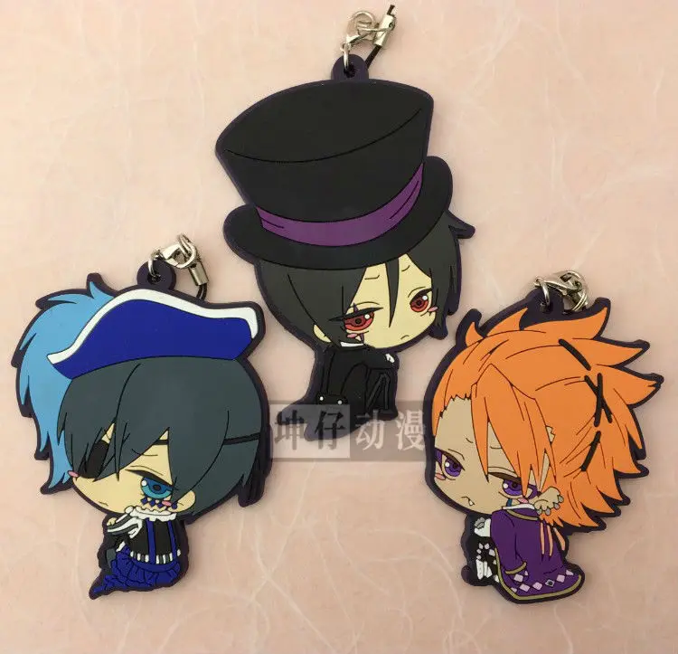 Ciel Lizzie Book of Atlantic Pendant Japan Anime Black Butler Keychain Keyring