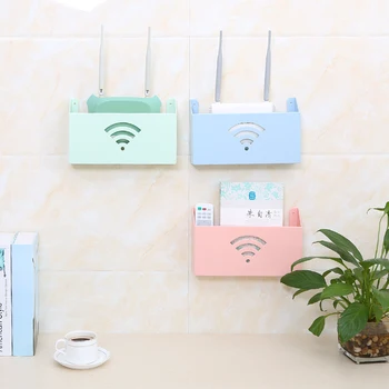 

New wifi broadband router storage box STB Remote Control holder TV Set-top decorative wall shelf storage rack home organizer