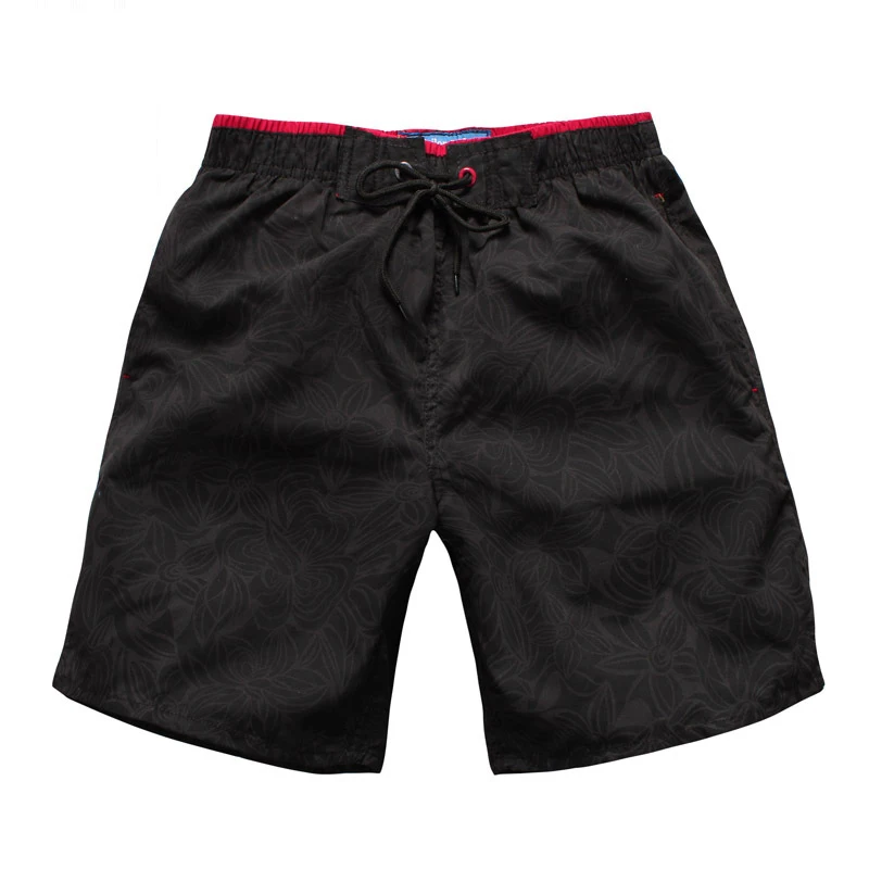 Лето, мужские повседневные шорты для плавания, Бермуды для серфинга, пляжная одежда, быстросохнущие купальные костюмы Sunga Masculina - Цвет: Черный