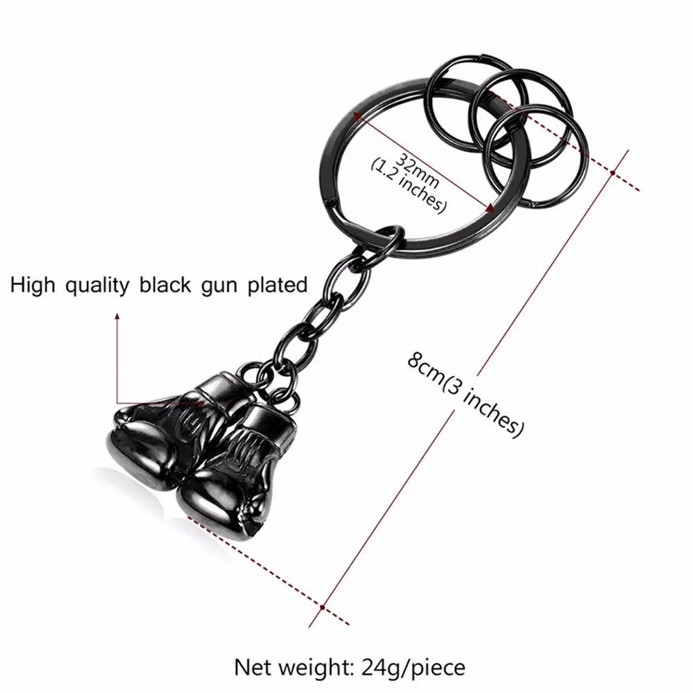 Золотой цвет брелок с боксерскими перчатками пара металлический держатель для ключей 316L нержавеющая сталь боксерская перчатка брелок Спортивная брелок подарок K21G