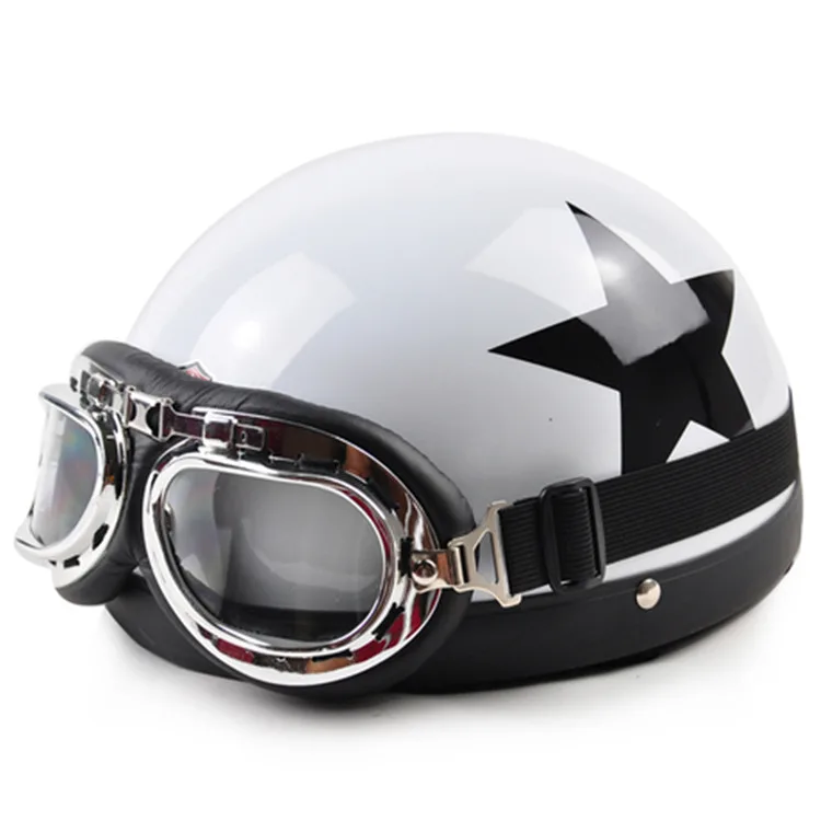 Мотоциклетный шлем Винтажный мотоциклетный шлем Cascos Para Moto с открытым лицом Половина Чоппер круизер Скутер туристический шлем Cascos - Цвет: A7