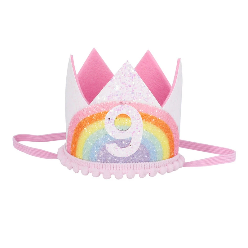 BalleenShiny Baby, радужная Корона, эластичная повязка на голову, повязка на голову для дня рождения, детские головные уборы, аксессуары для От 1 до 9 лет, фотография Pro - Цвет: 18