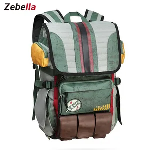 Zebella Star Wars Backpacks Yoda Boba Fett Laptop Men Backpack Vintage Travel Bags Games Movies Anime Male Bags
