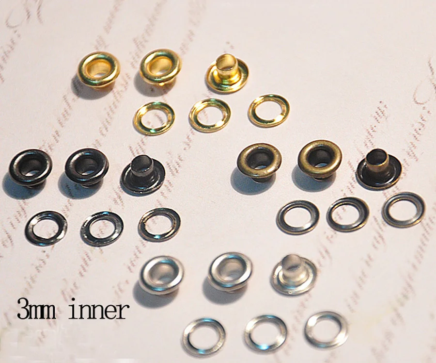 Внутренняя диаметр 3 мм медные петли для одежды сделай сам с шайбами 4 цвета на