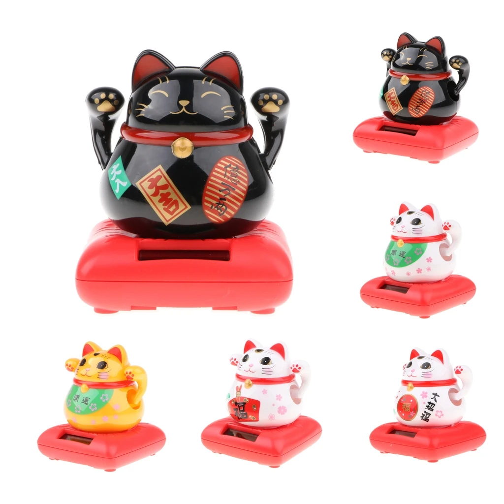 Новинка на солнечных батареях развевающийся LUCKY CAT приборной панели игрушки для дома и офиса автомобиля Декор Декоративные