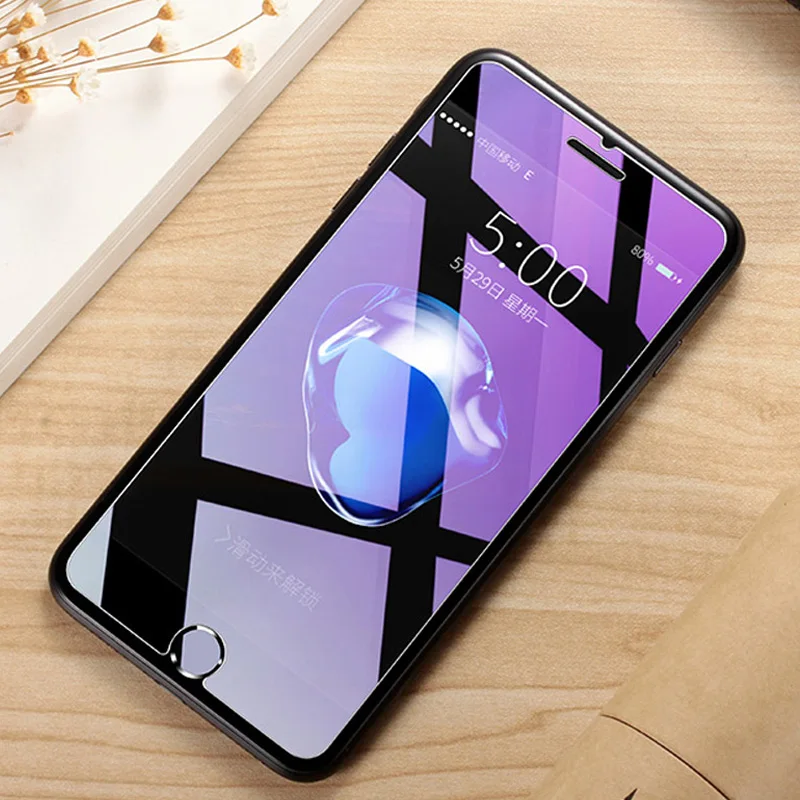 Закаленное стекло 9H с защитой от синего света для iPhone 6 6s 7 8 Plus SE 2020 X XR XS 11 Pro Max