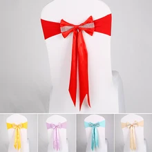 Эластичная лента на стул лента для галстука на стул пояс для стула бант для свадебных мероприятий вечерние церемония банкета Рождественское украшение