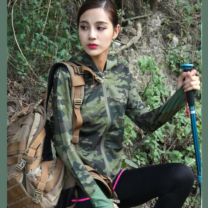 Камуфляж Мультикам Для женщин Толстовки и толстовка из полиэстера Zip-Up Shirt MTP MCBK MCA MC alphin