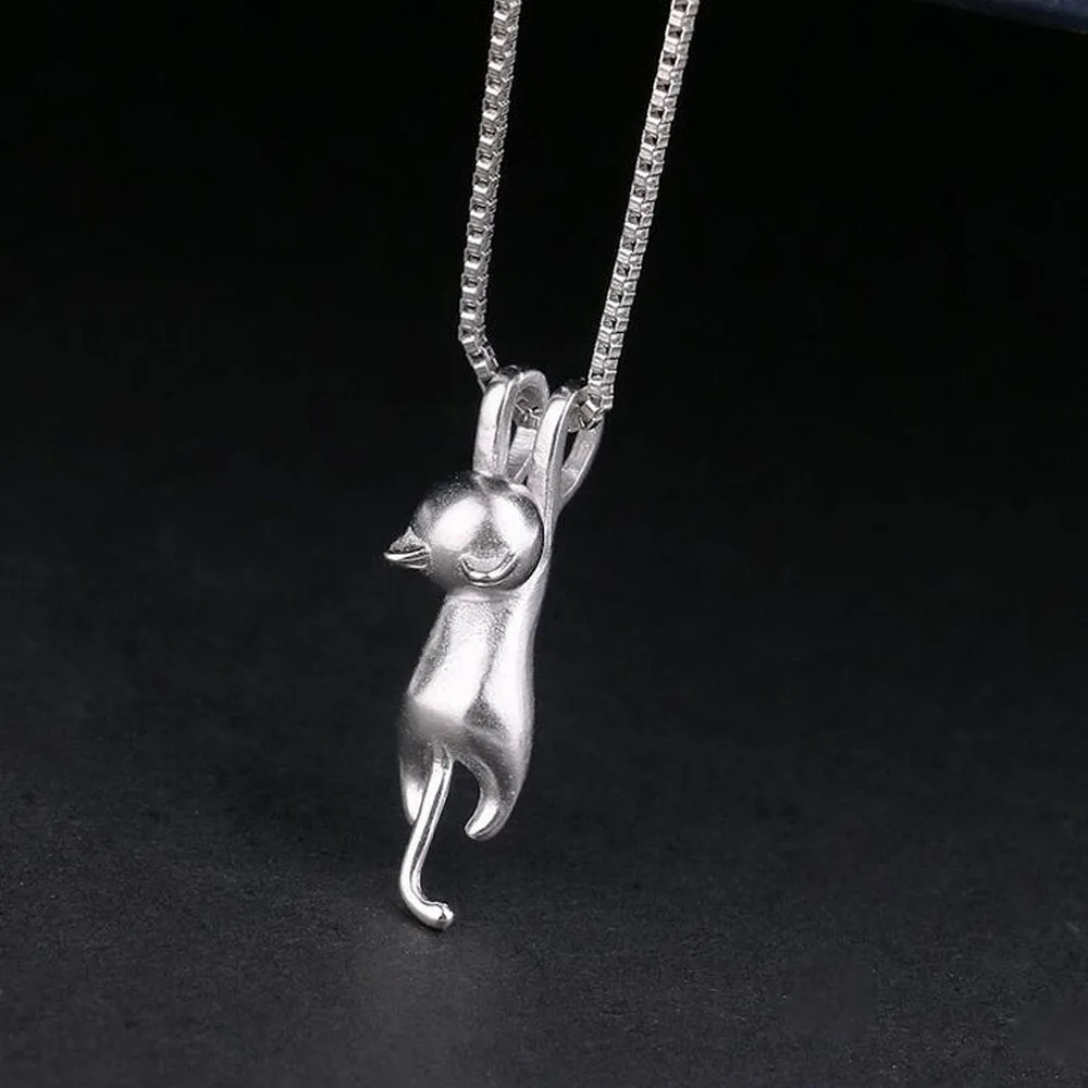 Women 925 Sterling Silver Necklaces Cats Pendants&Necklaces Pure