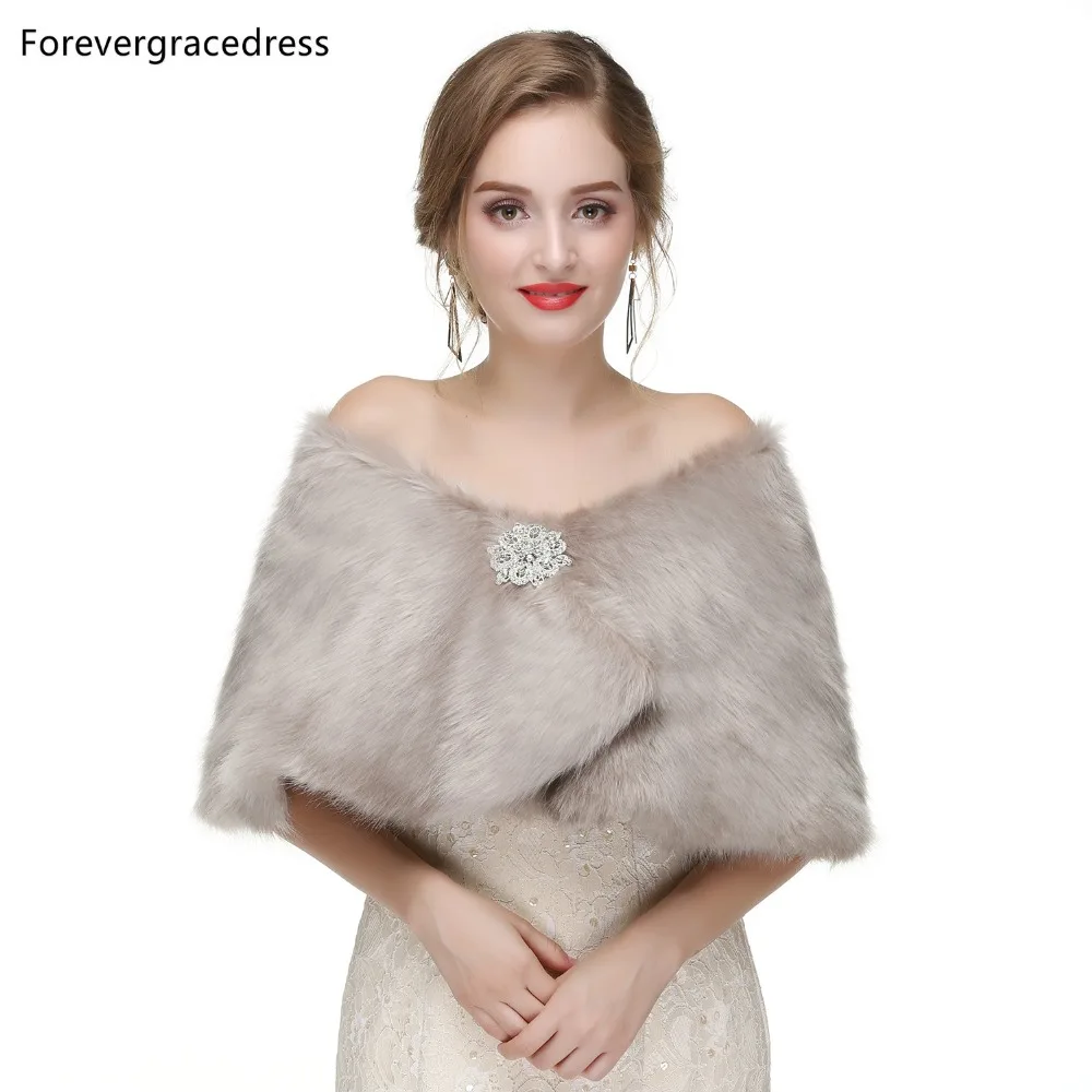 Forevergracedress 2019 элегантные мягкие осень-зима искусственного меха невесты Свадебные палантины куртки-болеро Свадебные пальто шали шарфы PJ453