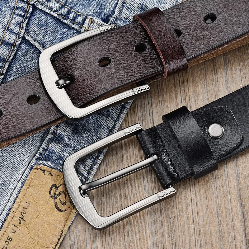 Ремень LFMB мужской из натуральной воловьей кожи брендовый Роскошный пояс с