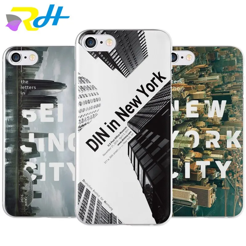 

stickers New York street Case series For iPhone 6 6S Plus 5 5S SE 7 7 Plus 8 X Transparent Silicone Phone Cover