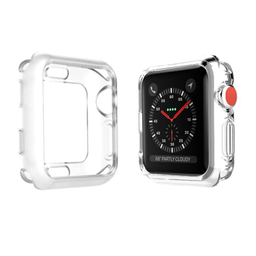 Силиконовый мягкий чехол для Apple Watch 4 40 мм/44 мм прозрачная защитная рамка iwatch