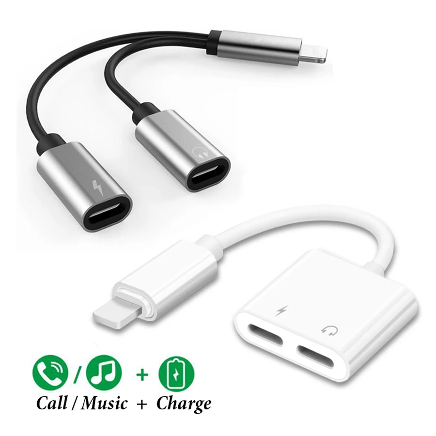 Koop Dual Jack Audio Uitbreiding Adapter Muziek Opladen Kabel Voor iPhone X 8 7 plus XS Max Oortelefoon Cord Accessoire Splitter converter