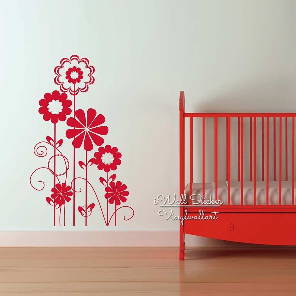 Baby Nursery Flower Wall Sticker Lovely Flower Wall Decal DIY Blossom