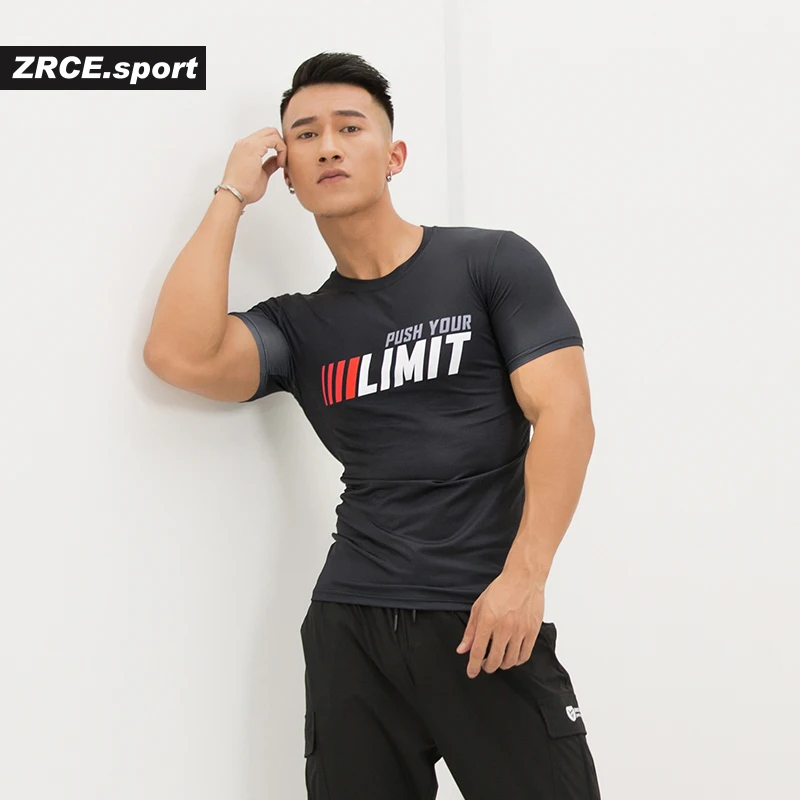 ZRCE брендовая модная спортивная мужская футболка 3D Rrinted Running Fitness Gym Мужская Rashguard