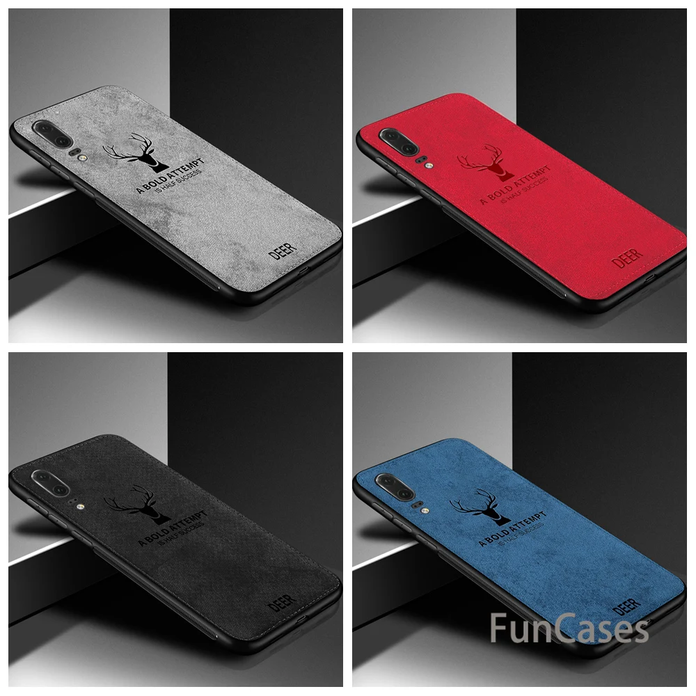 For Huawei P20 P10 Lite Plus P Smart Deer Silicon TPU Cloth Texture Case Mate 20 10 Pro Fundas | Мобильные телефоны и
