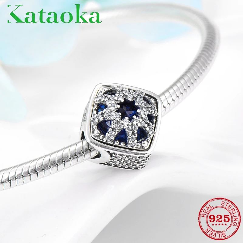 

2018 Winter Charms Blue glacier bead 925 Sterling Silver Fit Original Pandora Charms Bracelet fashion Jewelry Making