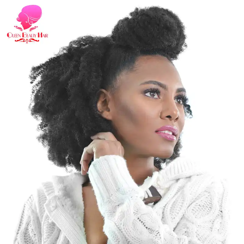 Queen Beauty 1 3 4 Pc Afro Kinky Curly Coily Brazilian Hair Weave
