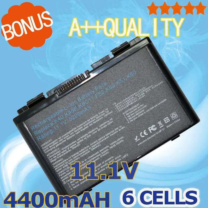 4400mAh Battery For Asus a32-f82 a32-f52 a32 f82 F52 k50ij k50 K51 k50ab k40in k50id k50ij K40 k50in k60 k61 k70 4400mAh Battery For Asus a32-f82 a32-f52 a32 f82 F52 k50ij k50 K51 k50ab k40in k50id k50ij K40 k50in k60 k61 k70