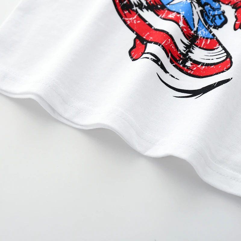 Капитан Америка для мальчиков футболки с коротким рукавом хлопковая Футболка