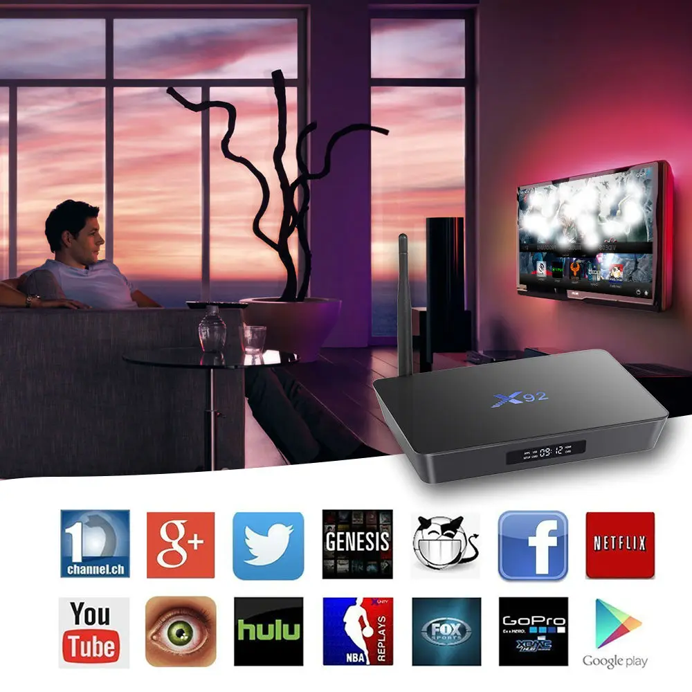 OLOEY OTA 3G/32G Android 7.1 TV Box X92 Amlogic S912 Octa Core 2G/16G X92 Smart Set Top Box With 1000M BT 2.4GHZ/5.8G Dual Wifi