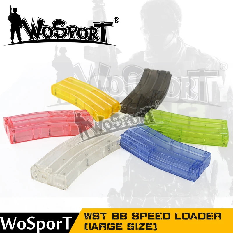 WoSporT Airsoft Пейнтбол Пластик BB Скорость погрузчик 500rd красочные большой тактический Военная Униформа BB Box войны игры пистолет Охота аксессуар