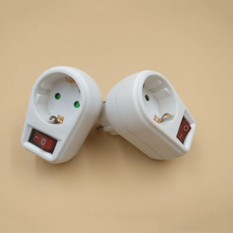 5 шт. штепсельная розетка европейского стандарта с переключателем Вилка адаптера