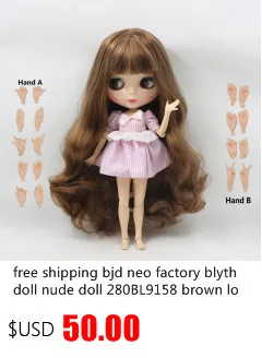 Обнаженная кукла для серии нет. BL12489103with челкой каштановые волосы черные кожи Подходит для DIY Изменить игрушка для Обувь для девочек