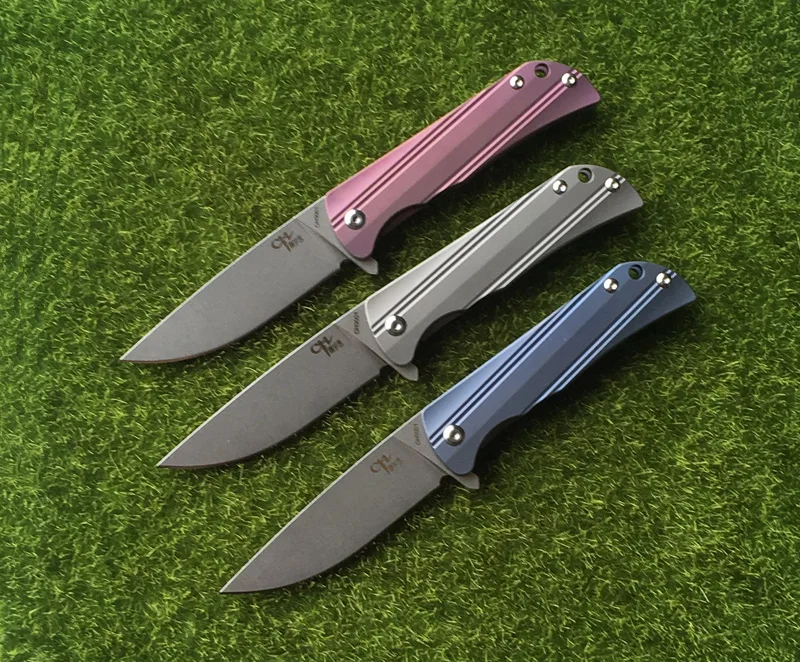 CH3001 original design Flipper folding knife AUS-8 Blade ball bearings TC4 Titanium handle camping fruit pocket outdoor EDC tool CH3001 original design Flipper folding knife AUS-8 Blade ball bearings TC4 Titanium handle camping fruit pocket outdoor EDC tool