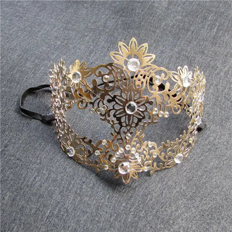 

hot Filigree Devil mask Skull Venetian Masquerade Gold Mardi Gras Costume mascaras halloween mask laser cut metal carnival mask