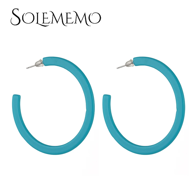Solememo модные большие круглые неоновые Висячие серьги, новые флуоресцентные серьги для женщин и девушек, ювелирные изделия для ушей, E5463