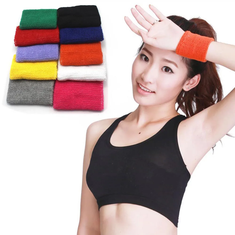 10pcs Terry Cloth Wristbands Sport Sweatband Hand Band Sweat Wrist