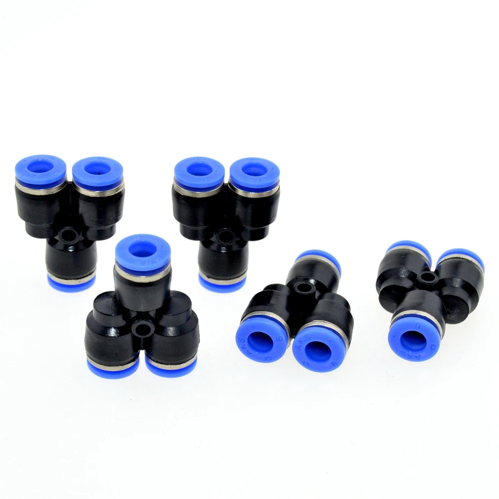 6mm to 6mm OD Tube Y Shaped Plastic Pipe Fitting 3 Way Tee Quick Joint