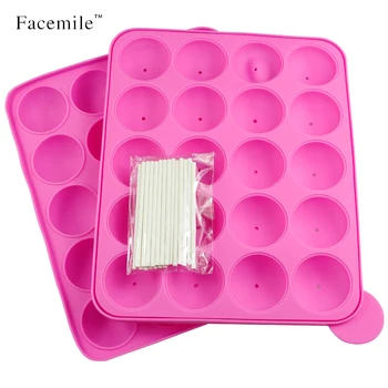 

1PCS 20 Hole Silicone Tray Pop Cake Stick Mould Lollipop Party Cupcake Baking Mold Ice Tray Sphere Maker Chocolate Mold
