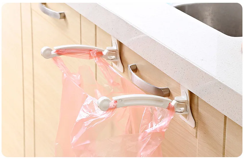 Новая Горячая 1 пара дверца кухонного шкафа крюк стойки мусорные мешки мусорное хранение сумка Стеллаж