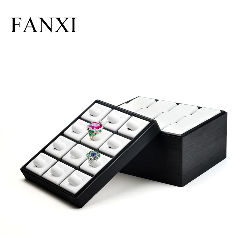 FANXI белый Пластик Серьги Кольца Коробка Для Хранения Чехол ювелирных изделий Дисплей