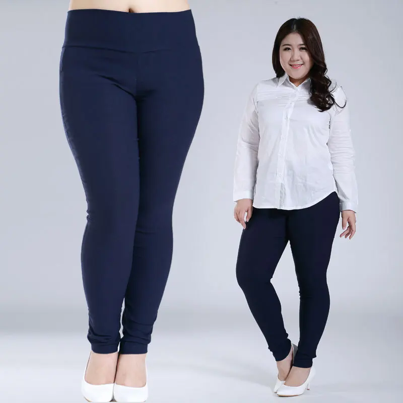 

office lady high waist OL pencil pants spring autumn casual 3xl large push up pant slim fitting stretch capris with pocket