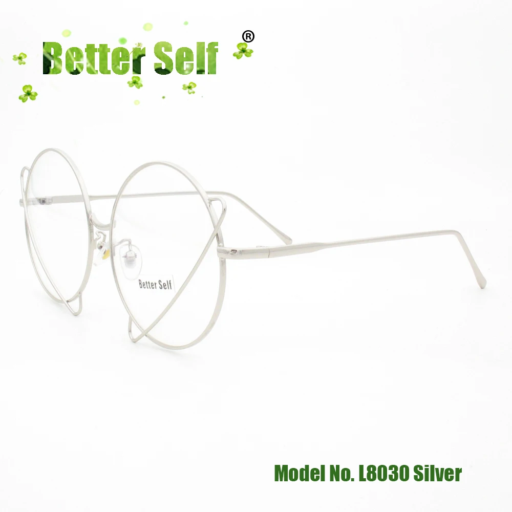 

Better Self Stock L8030 Woman Glasses Optical Frames Metal Universe Round Glasses Frame Eyewear Black Silver Gold Spectacles