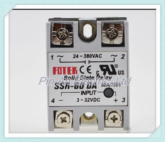 

Free Shipping 1 PCS Solid State Relay SSR-60DA 60A 3-32VDC/24-380VAC SSR60DA